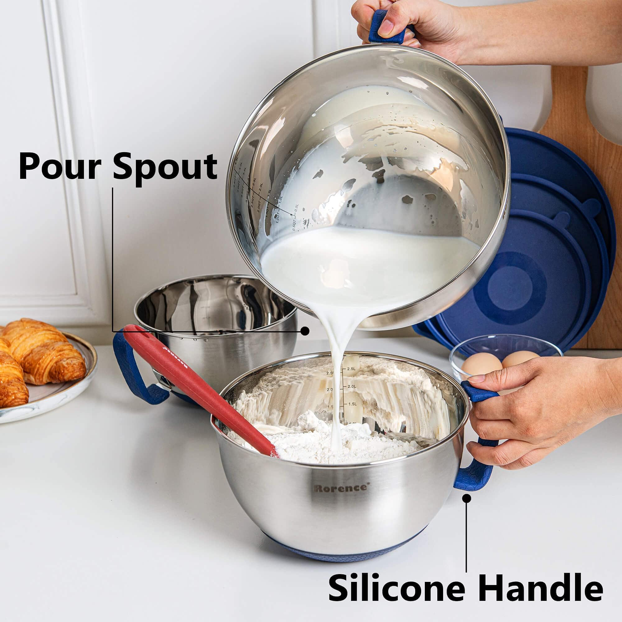 Rorence cuencos mezcladores apilables para ahorrar espacio en la cocina.