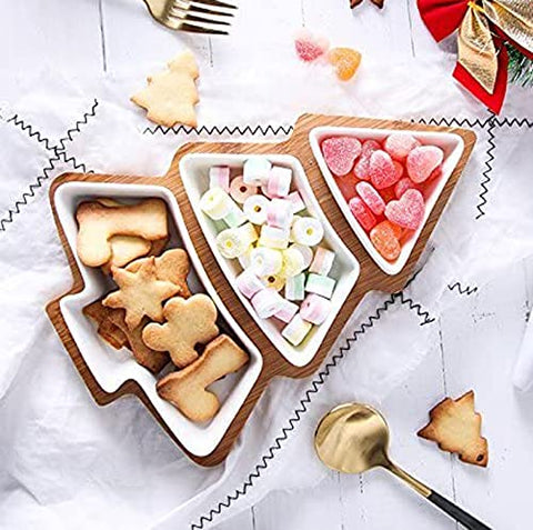 ROSE CREATE arbol navidad platos porcelana, ideales para aperitivos festivos