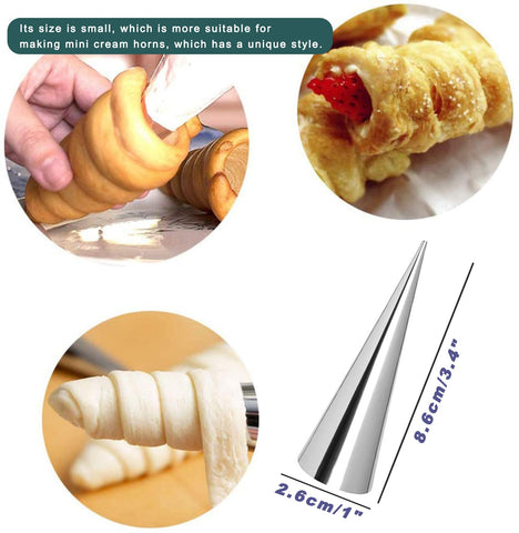 Moldes cannoli RoseFlower de acero inoxidable reutilizables para postres rellenos