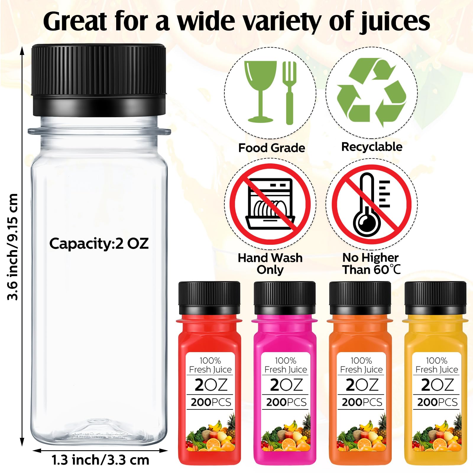 Roshtia botellas para líquidos claras con tapas, perfectas para transportar bebidas en cualquier día.