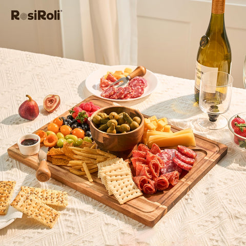 Rosiroli diseño 2 en 1 convierte bandeja en tabla de quesos.