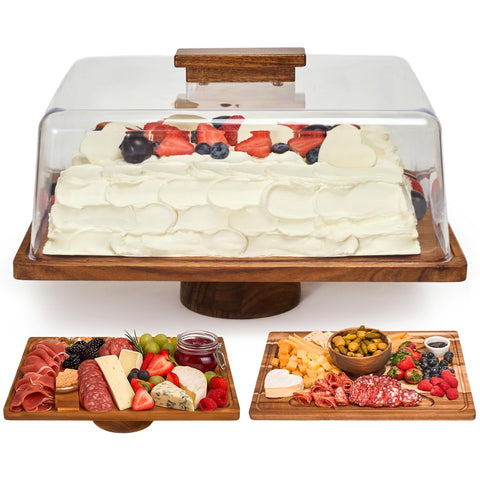 Rosiroli domo acrílico de 5 pulgadas protege postres altos y frescos.