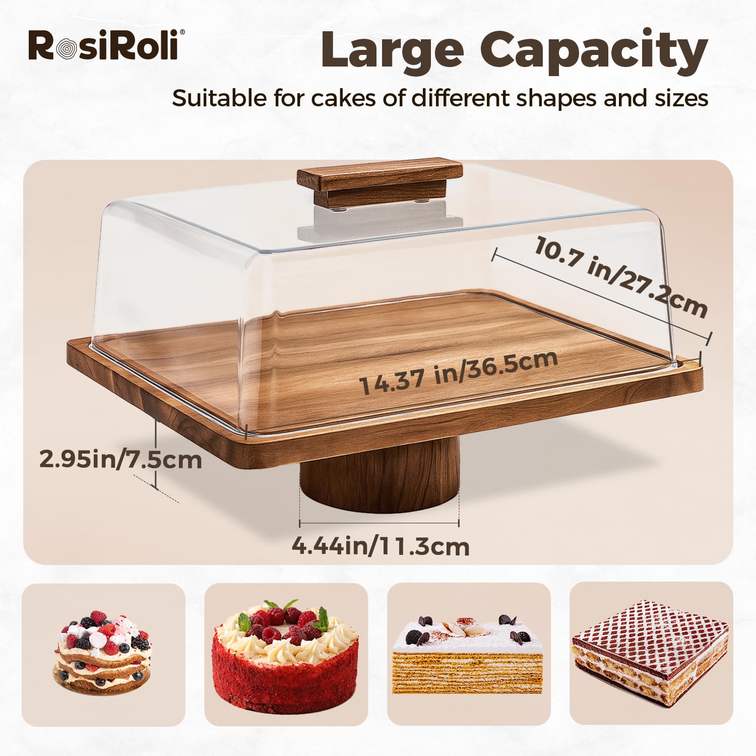 Rosiroli tabla de servicio rectangular para aperitivos y postres.