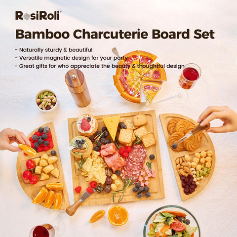 RosiRoli tablero con secciones dedicadas para quesos y fiambres.