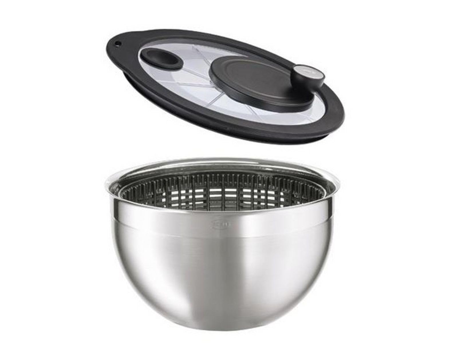 RÖSLE 15695 escurridor de ensalada grande con tapa de vidrio mantiene frescura.