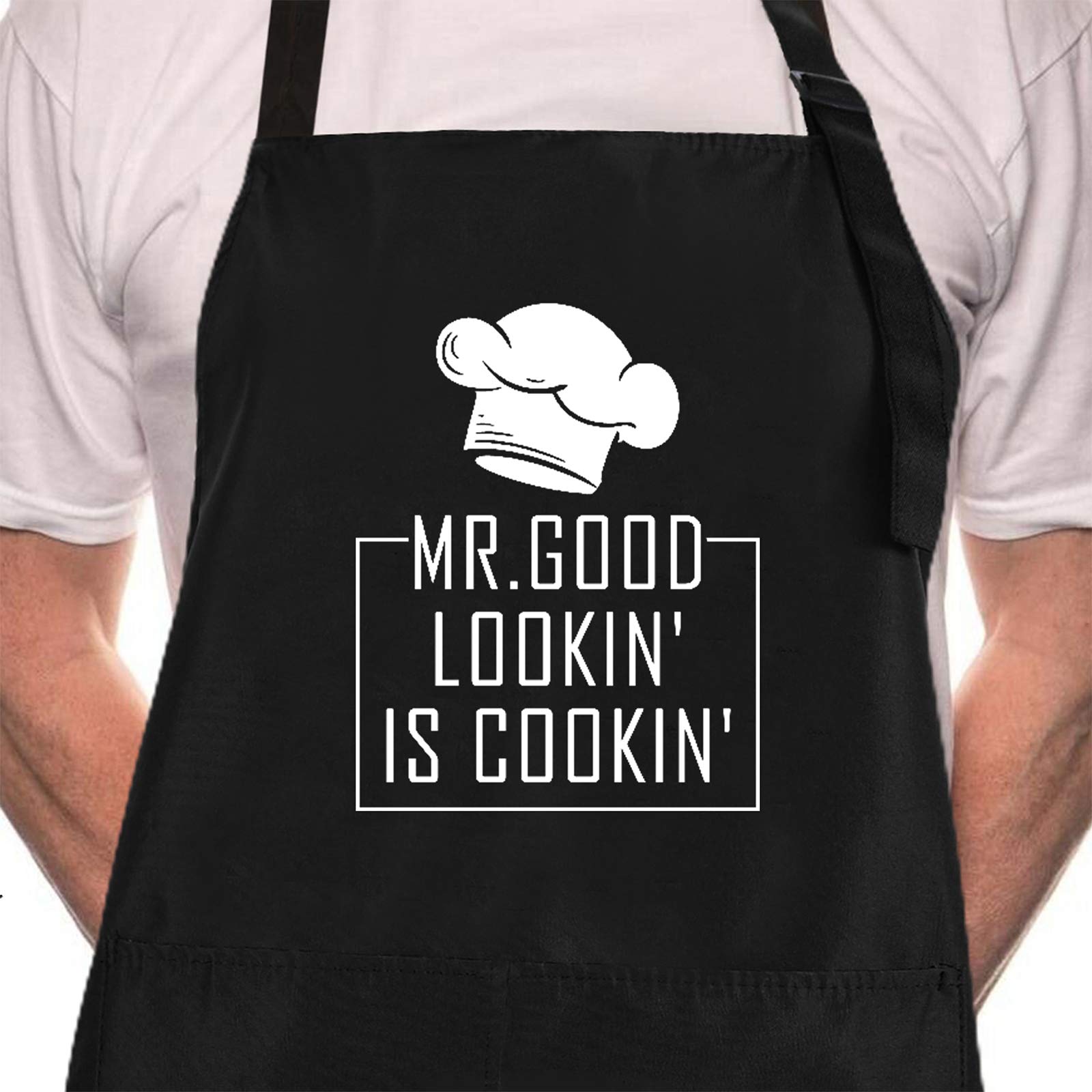 Delantal Rosoz negro frontal para cocinar con estilo.