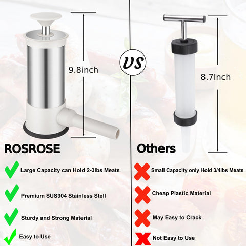 ROSROSE Prensa con cuatro tubos para salchichas y salamines caseros.