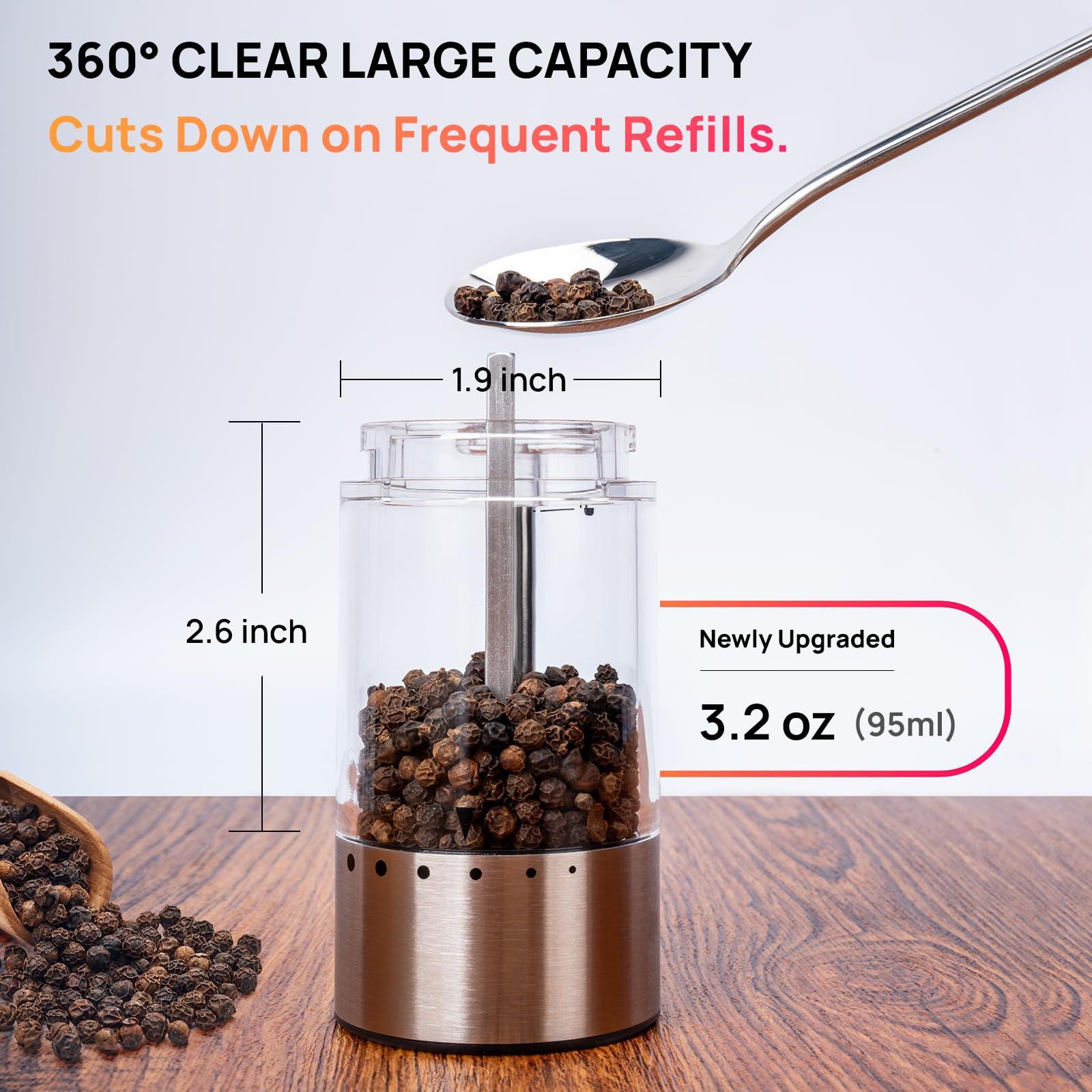 Rossedlyn gran capacidad de 95 ml para uso prolongado en comidas.