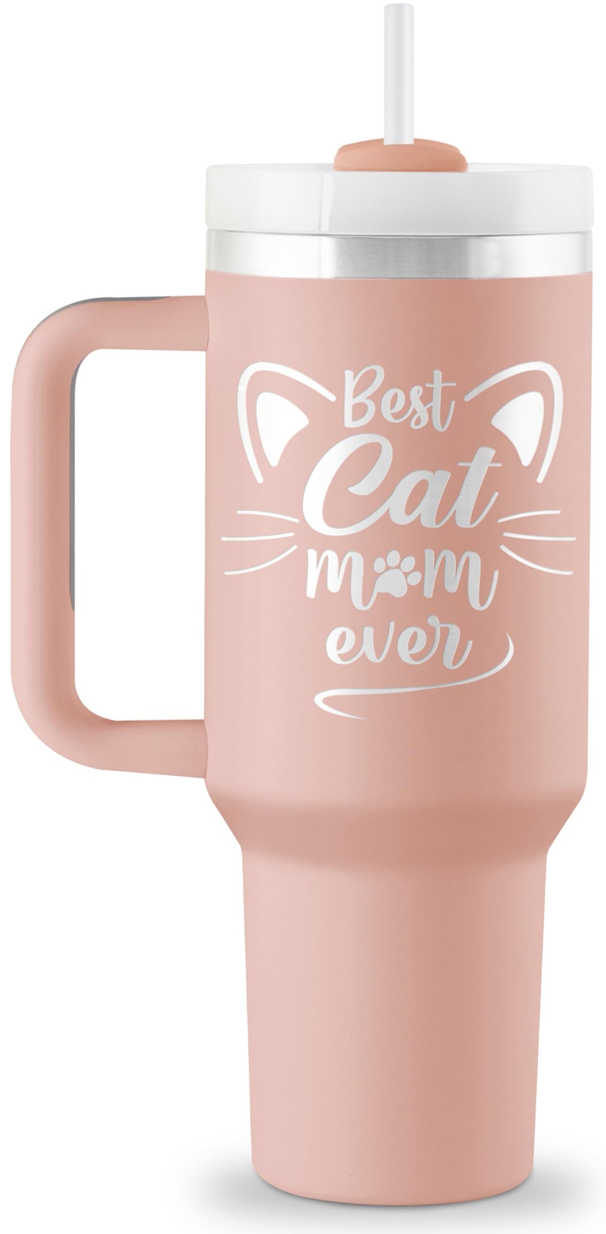 Taza Rostanten 40oz para mamás gatos con diseños vivos, regalo perfecto para amantes de los gatos.