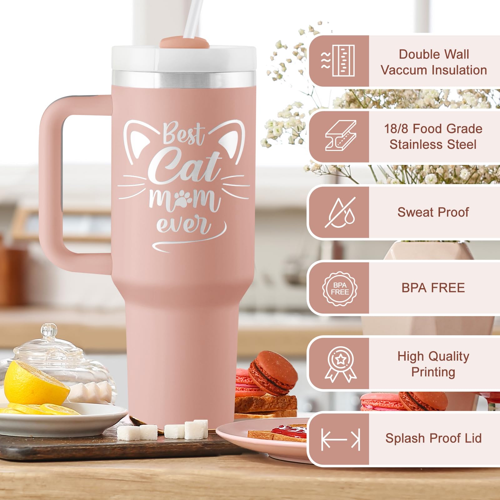 Taza Rostanten con asa ergonómica para transporte cómodo en la oficina o viaje.
