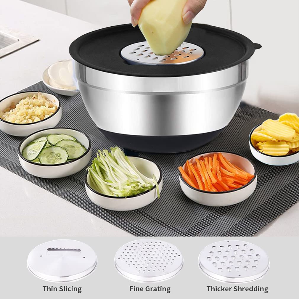 Rottay tapas herméticas para cuencos de mezcla, mantienen frescos los ingredientes.