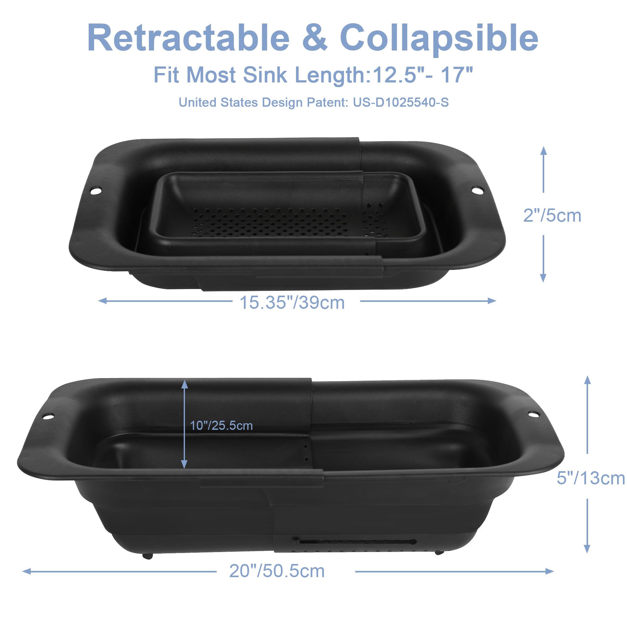 ROTTOGOON colador expandible 15-19 pulgadas, adaptable a diferentes fregaderos