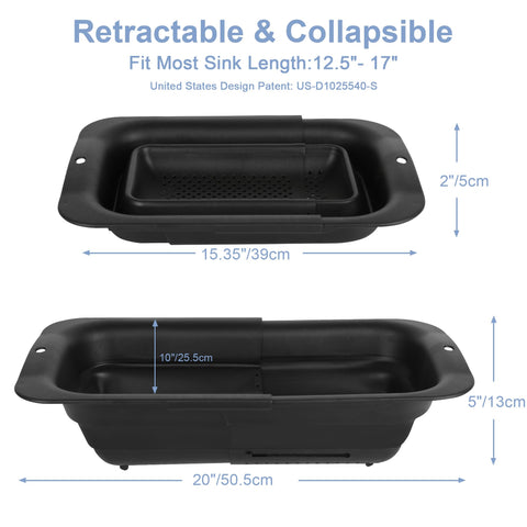 ROTTOGOON colador expandible 15-19 pulgadas, adaptable a diferentes fregaderos