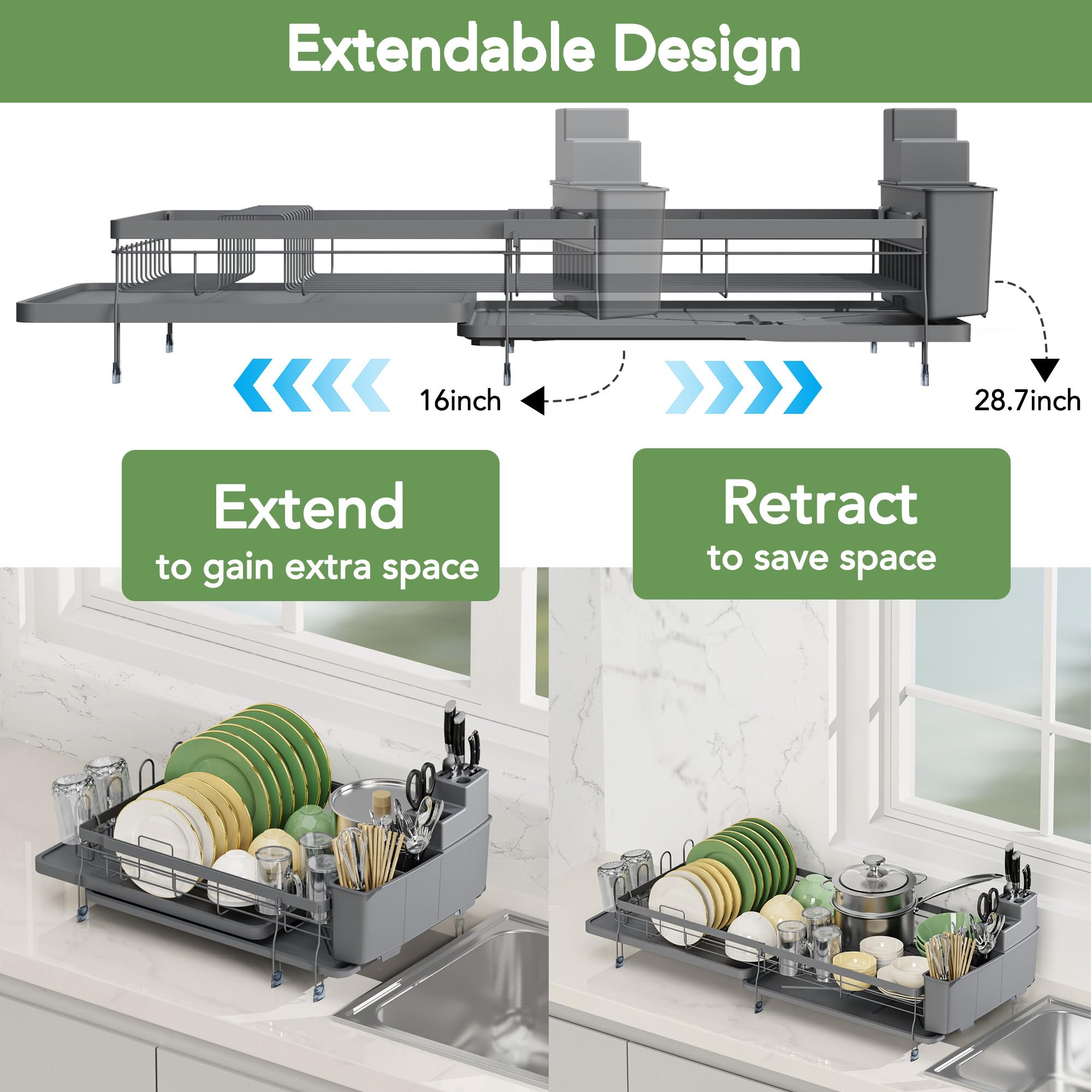 ROTTOGOON escurridor extendible con material anticorrosivo para cocina