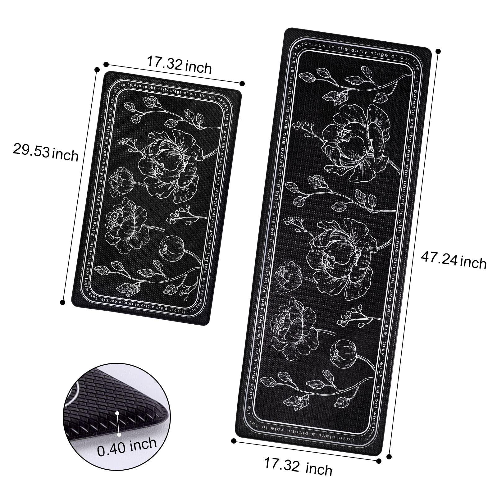 ROTTOGOON alfombra cocina anti-fatiga, conjunto de dos para la cocina