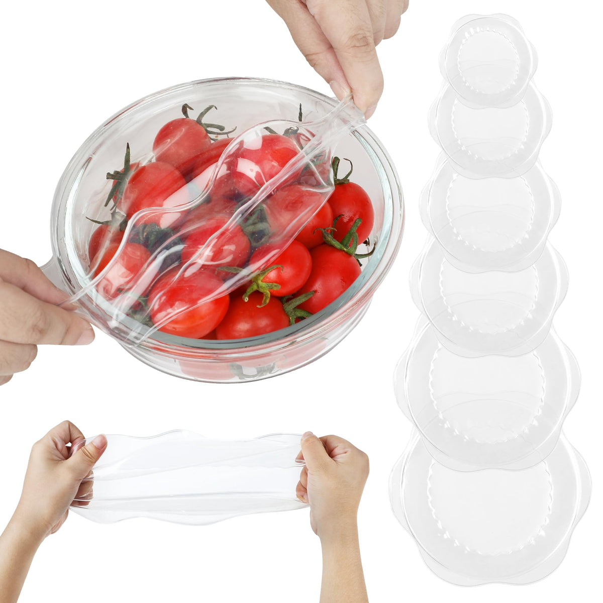 ROTTOGOON tapas de silicona extensibles para almacenamiento, sellado hermético y reutilizable.