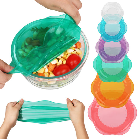 ROTTOGOON tapa de silicona retráctil para sellar recipientes y conservar frescura.