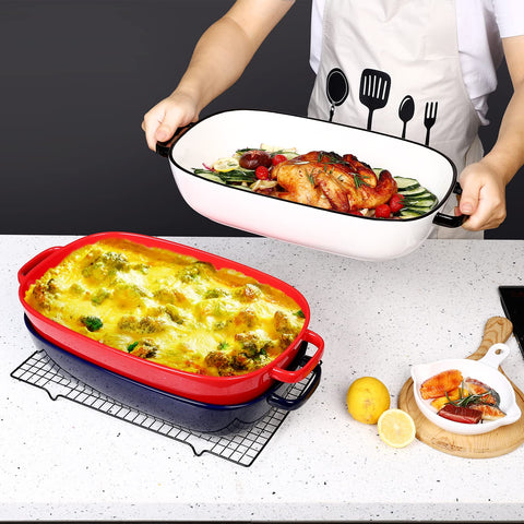Bandeja Roeveca con mango ergonómico para manipular con seguridad.