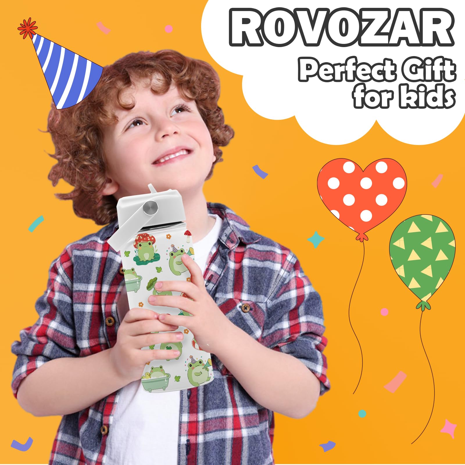 ROVOZAR Rana: diseño encantador con hongos y corazones para juego y estudio.