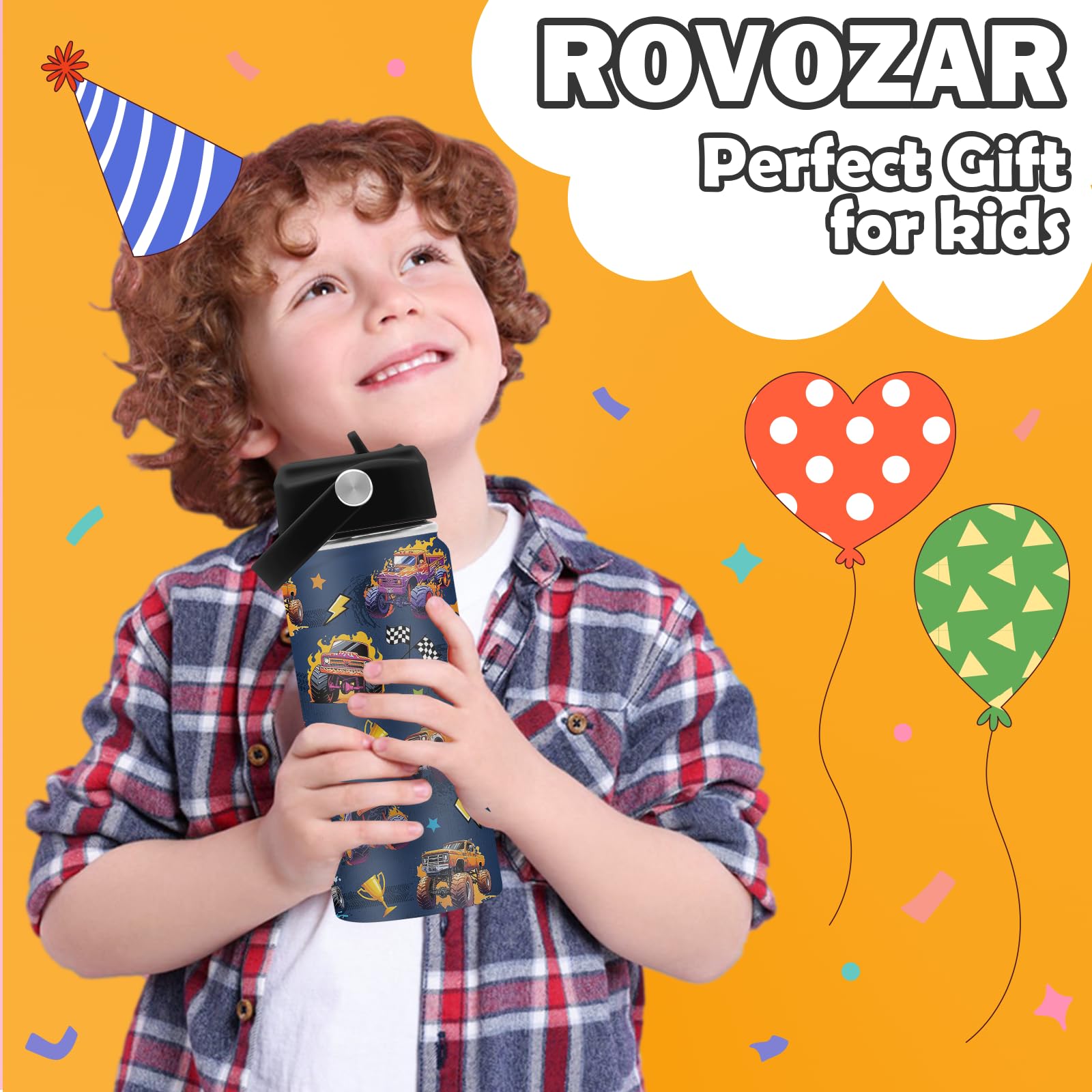 ROVOZAR tapa con pajita sin BPA facilita beber sin riesgos.
