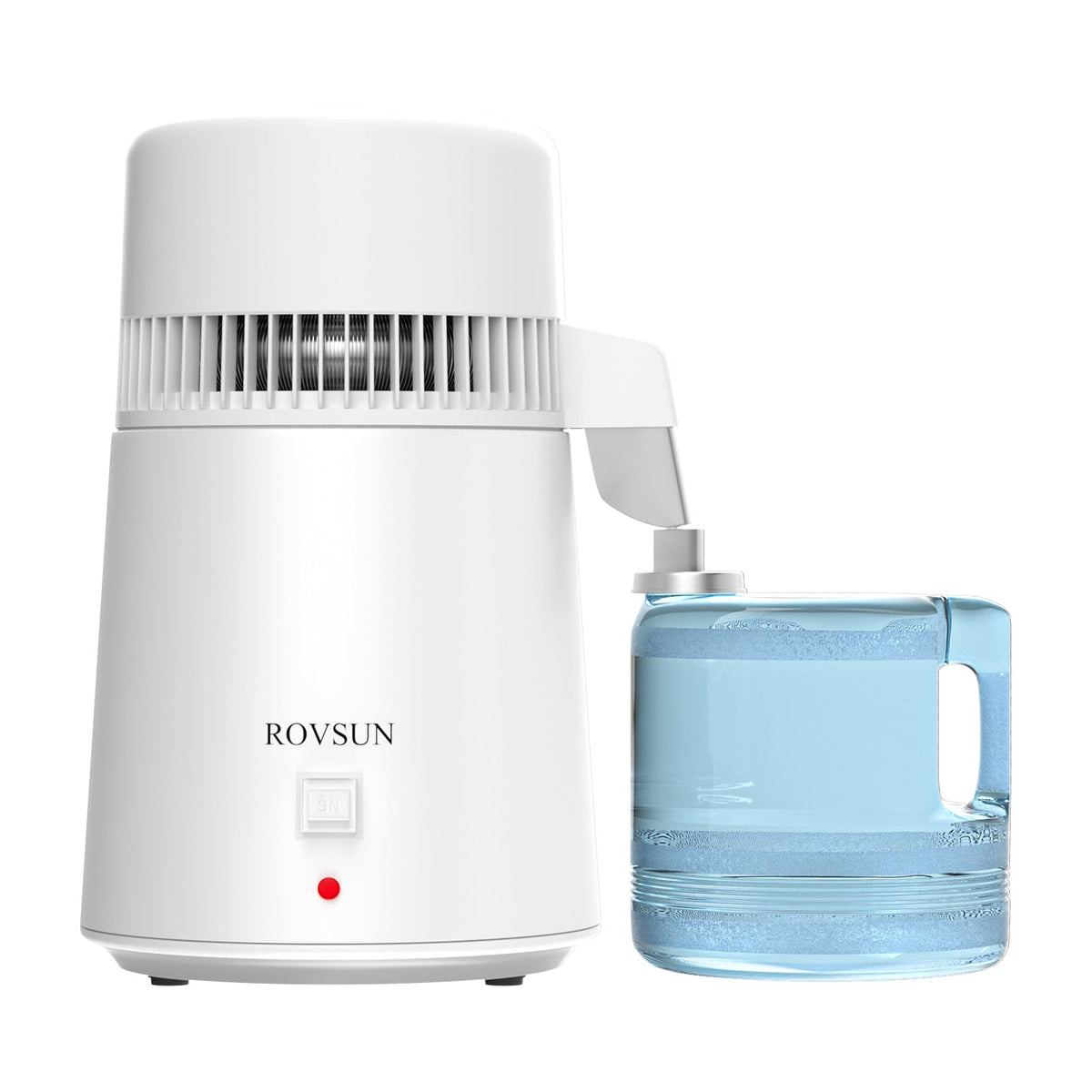 ROVSUN destilador de agua 4L con interior de acero inoxidable para mayor durabilidad.