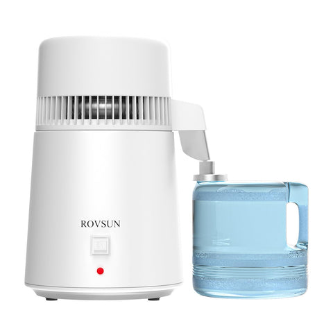 ROVSUN destilador de agua 4L con interior de acero inoxidable para mayor durabilidad.