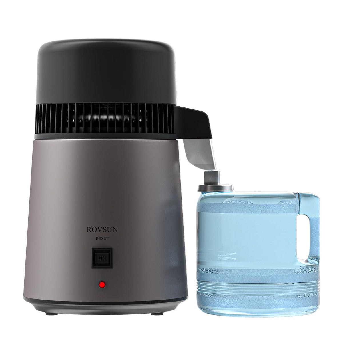 ROVSUN distilador agua 1 galón frontal, ideal para uso diario en la cocina.