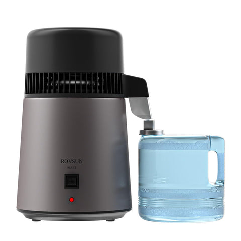 ROVSUN distilador agua 1 galón frontal, ideal para uso diario en la cocina.