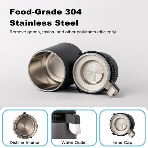 ROVSUN distilador contenedor sin BPA, seguro para beber agua purificada.
