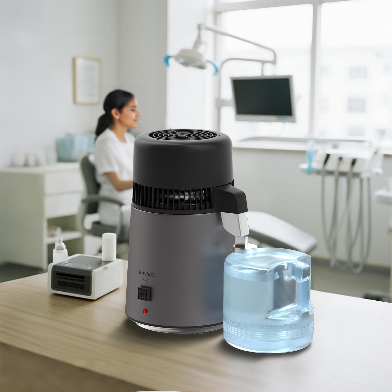 ROVSUN distilador uso diario para agua purificada en casa.