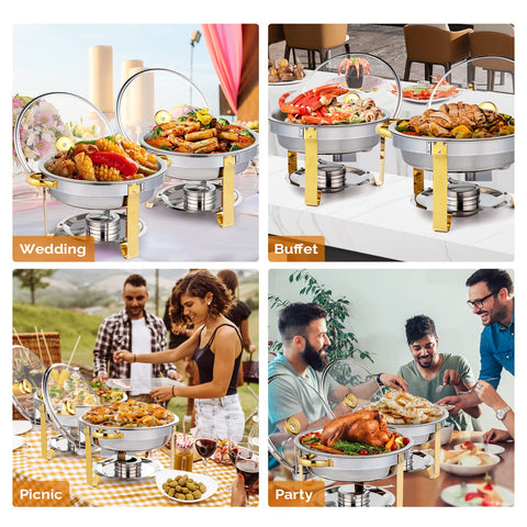 ROVSUN tapa de cristal dorada para bandeja, permite ver el contenido.