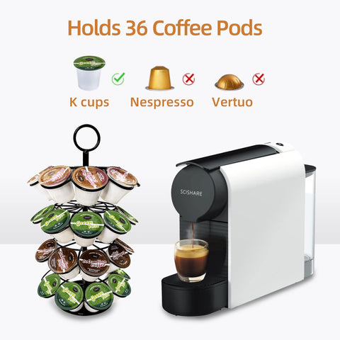 ROWISE capacidad-36-pods exhibe tus cápsulas favoritas con claridad.