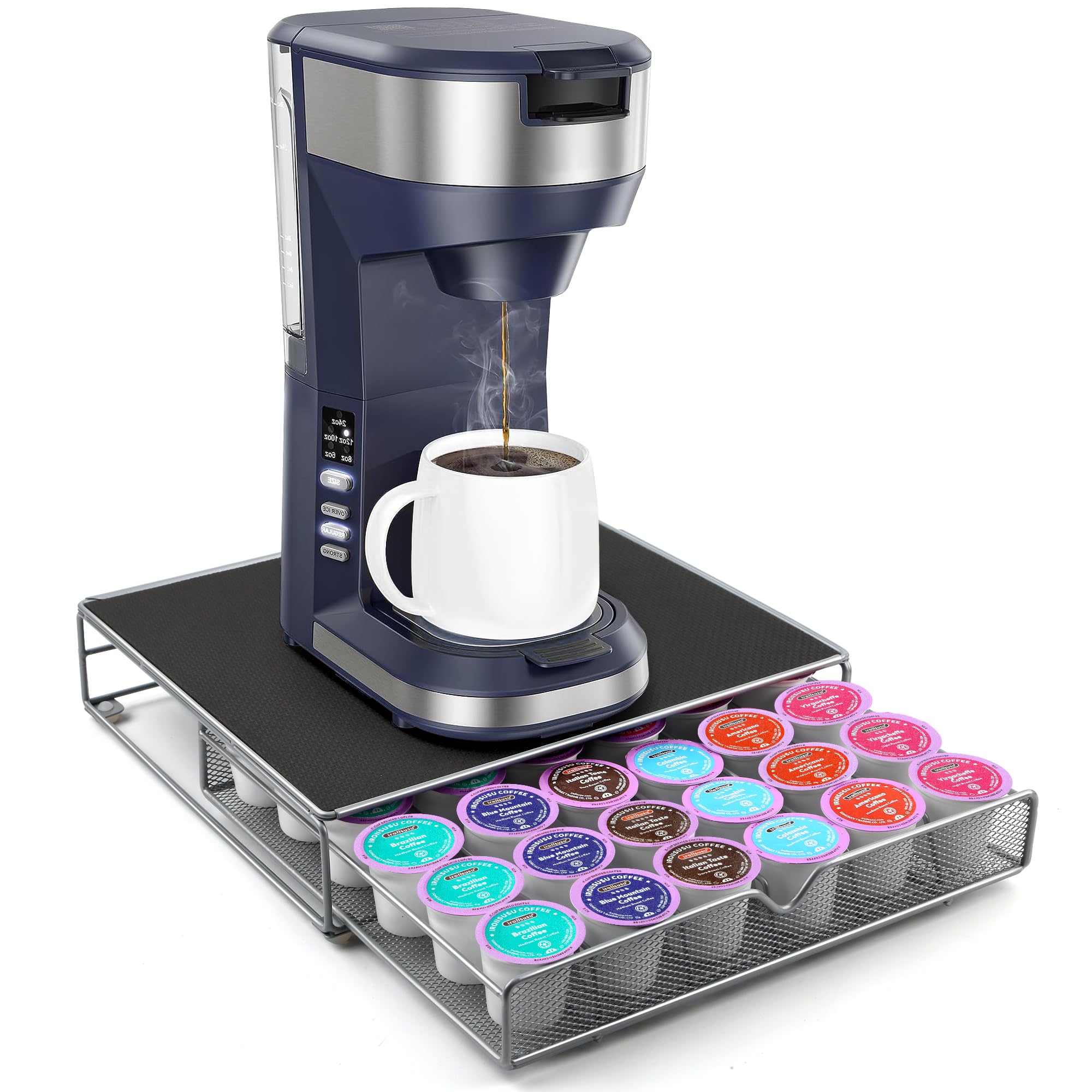 ROWISE dimensiones 13x14.7 pulgadas, caben bajo la cafetera.