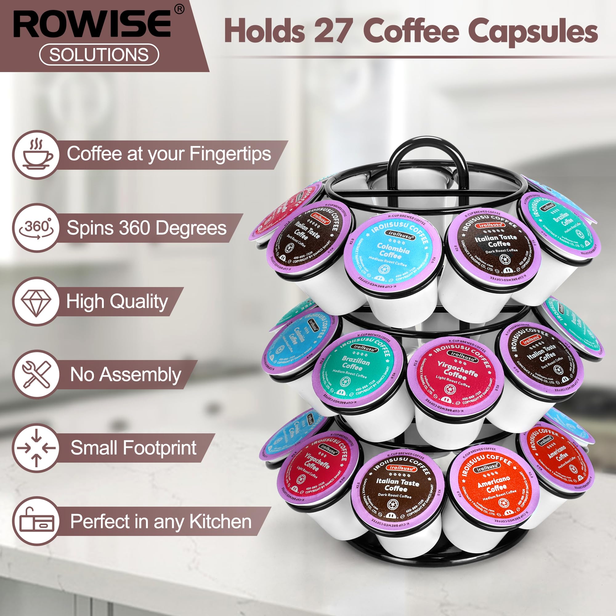 Diseño compacto ROWISE ahorra espacio en la encimera de la cocina