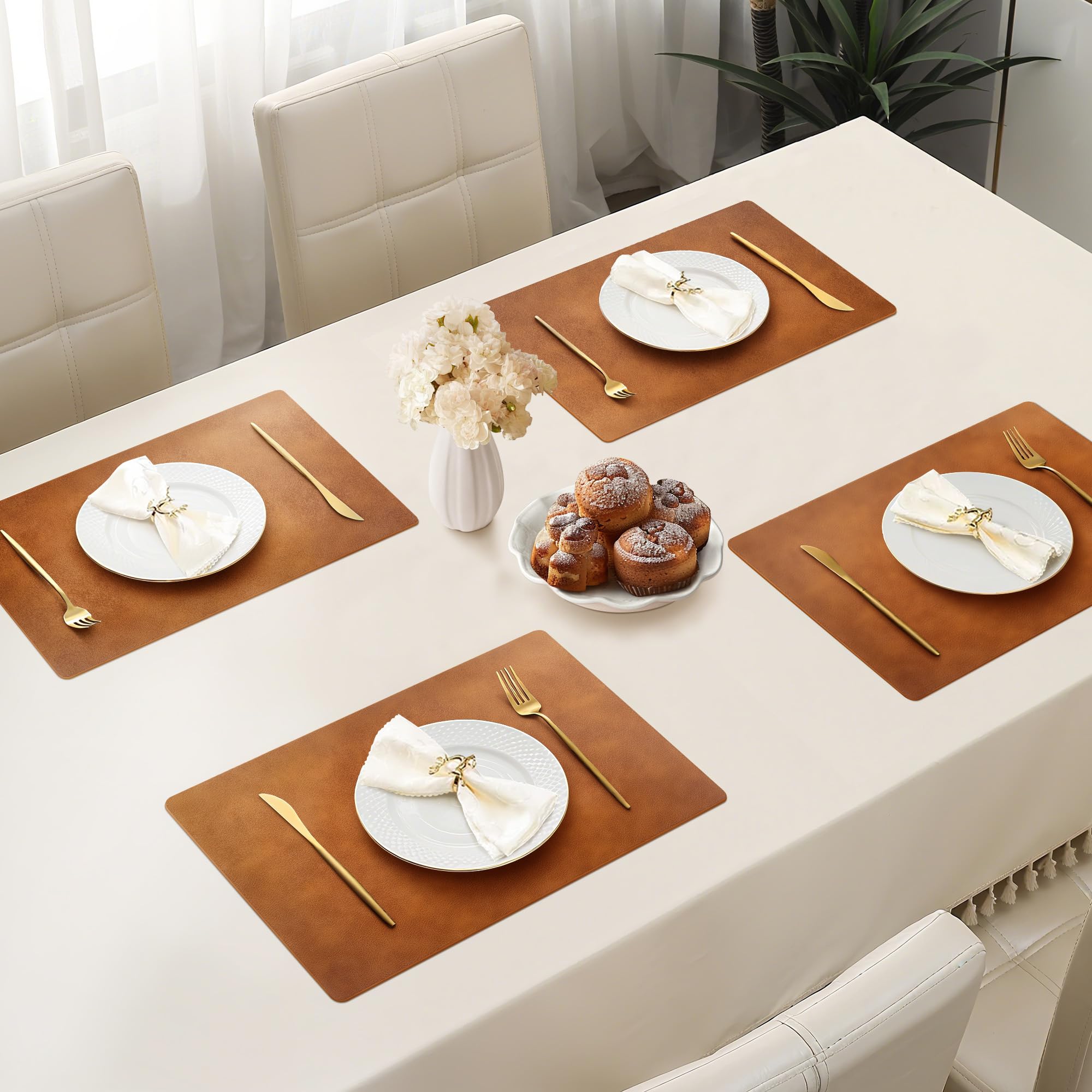 Manteles Roxifina con superficie impermeable protegen la mesa de derrames.
