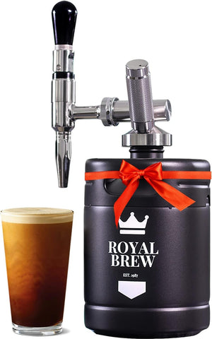 Royal Brew Nitro Cold Brew Maker frente: prepara café nitro en casa con estilo.