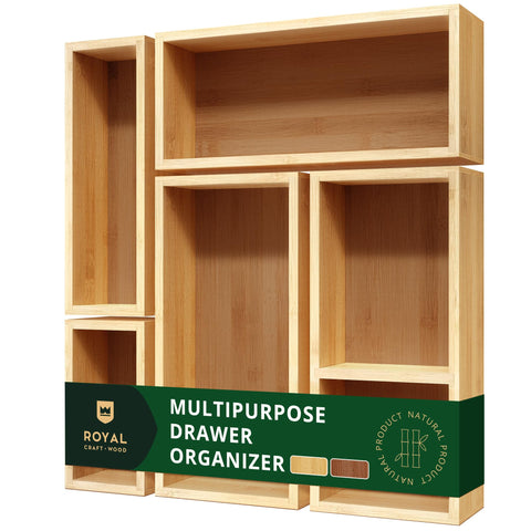 ROyAL CRAFT WOOD organizador de cajón, 5 piezas para ordenar utensilios y accesorios.