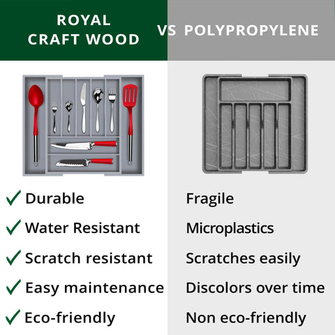 ROYAL CRAFT WOOD Acceso rápido a cubiertos con organizador de fácil toma.