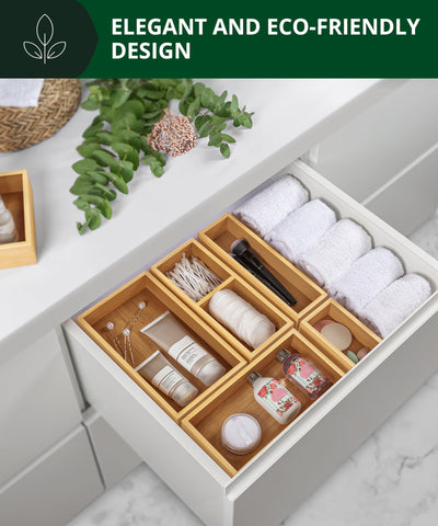 Organizador de maquillaje ROYAL CRAFT WOOD, bandejas profundas para cosméticos.