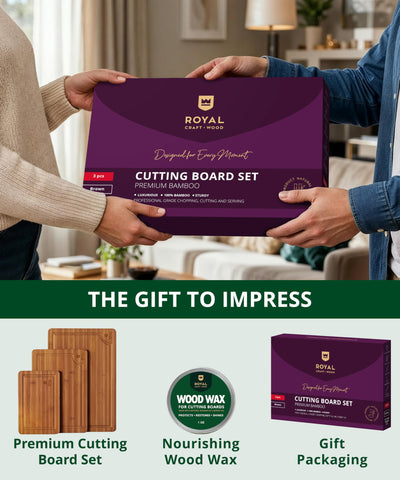 ROYAL CRAFT WOOD set-tablas-corte-3-piezas para planificar comidas y presentaciones