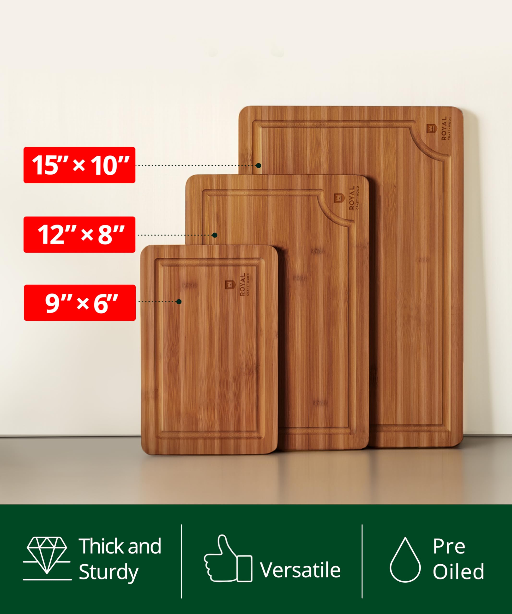 ROYAL CRAFT WOOD tabla-corte-carbonizada-9x6 para servir aperitivos con estilo