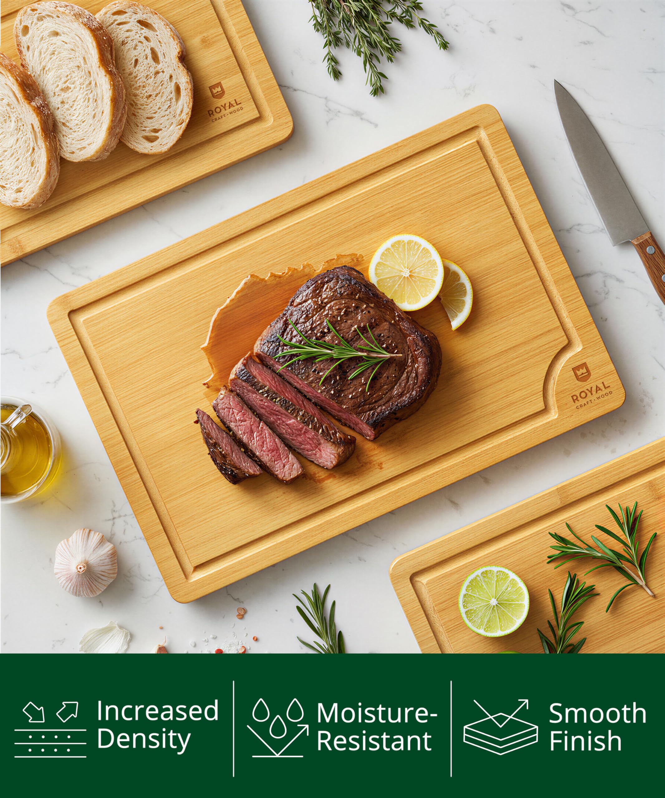 ROYAL CRAFT WOOD M, tabla corte mediana ideal para verduras y quesos.