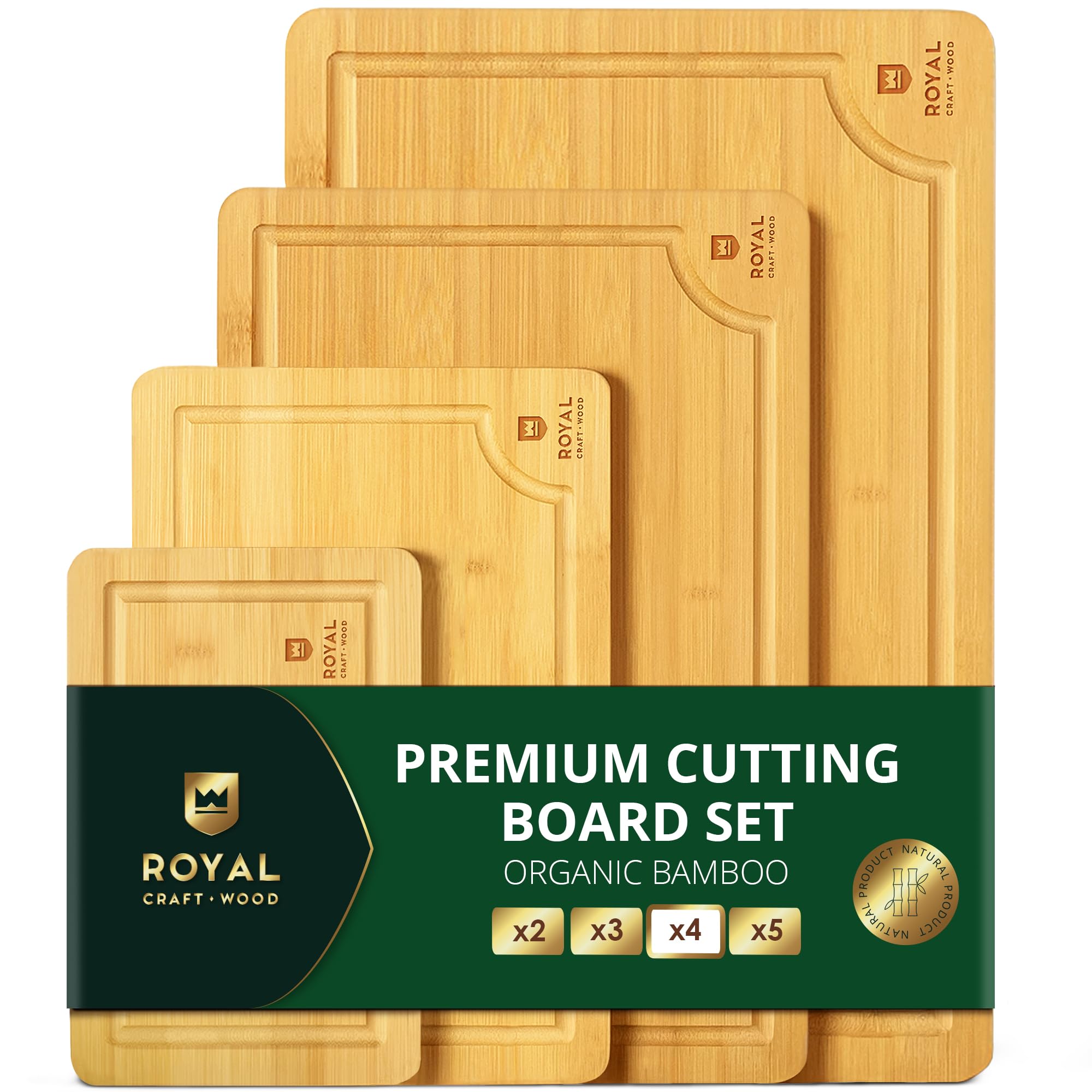ROYAL CRAFT WOOD XL, tabla amplia para cortar grandes porciones con comodidad.