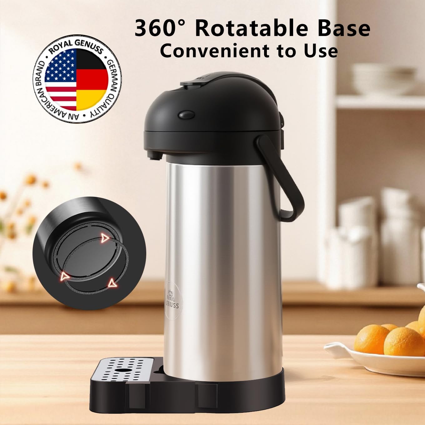 Royal Genuss AirPot base 360 grados: servicio versátil en cualquier entorno.