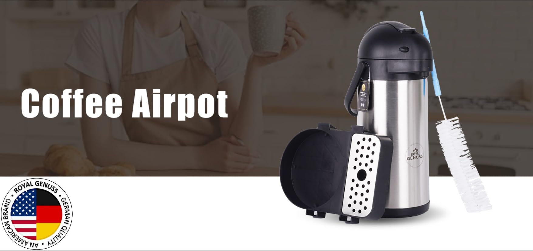 Royal Genuss AirPot capacidad 3L: ideal para reuniones largas.