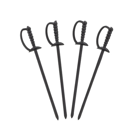 Royal palitos espadas de plástico negro para bebidas, aportan color y elegancia.