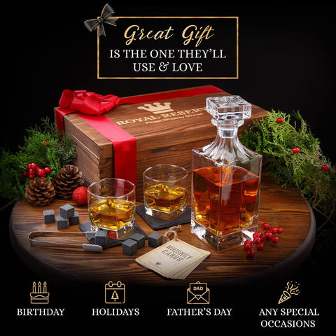 Royal Reserve vasos whiskey, juego elegante para degustar licores.