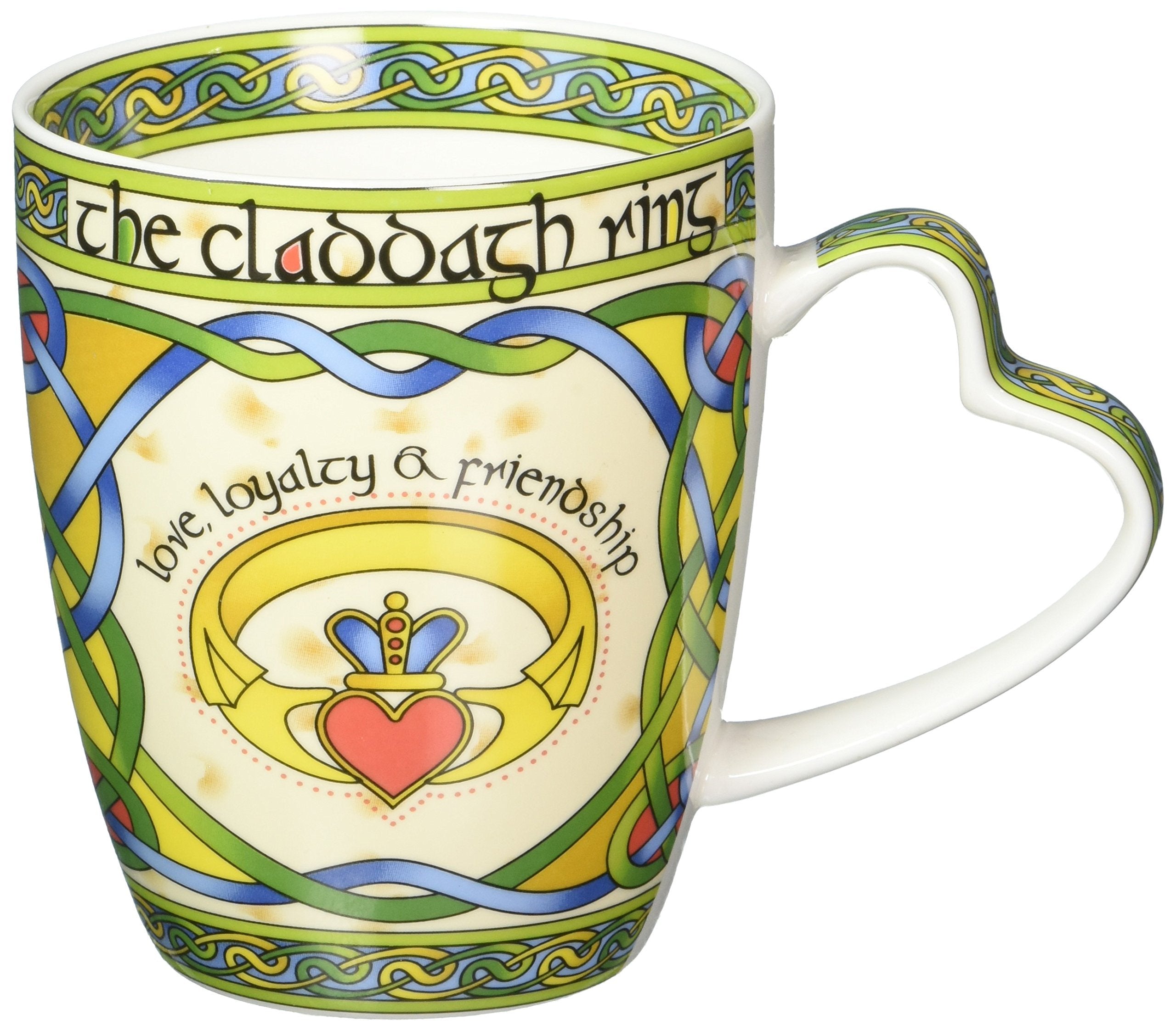 Royal Tara Taza Claddagh en porcelana de hueso para uso diario elegante.