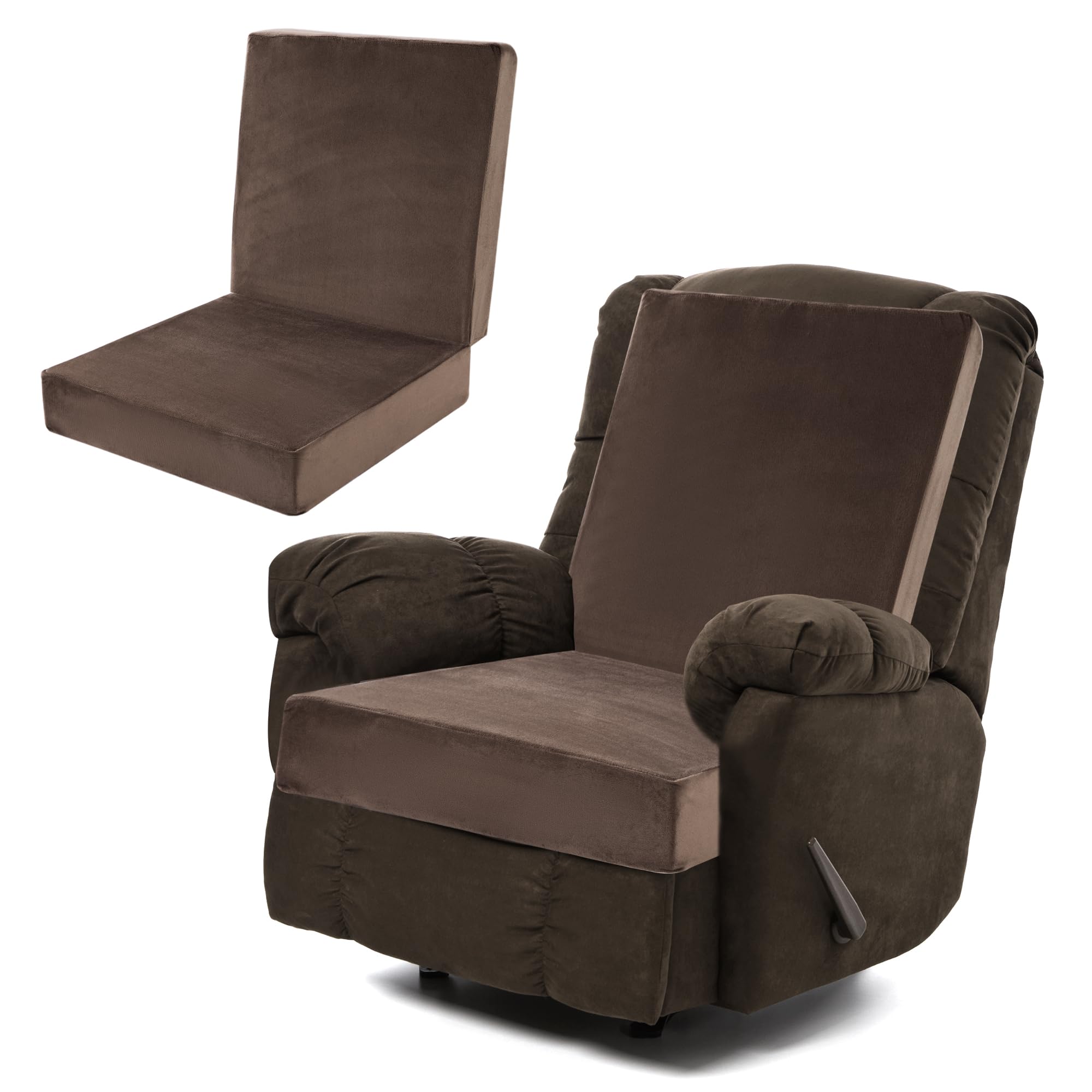 ROYALAY cojín de asiento reclinable de 4 pulgadas para mayor comodidad.