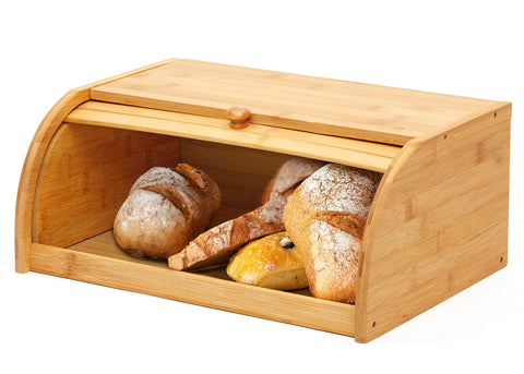 RoyalHouse panera de bambú frente con diseño elegante que encaja en cualquier cocina
